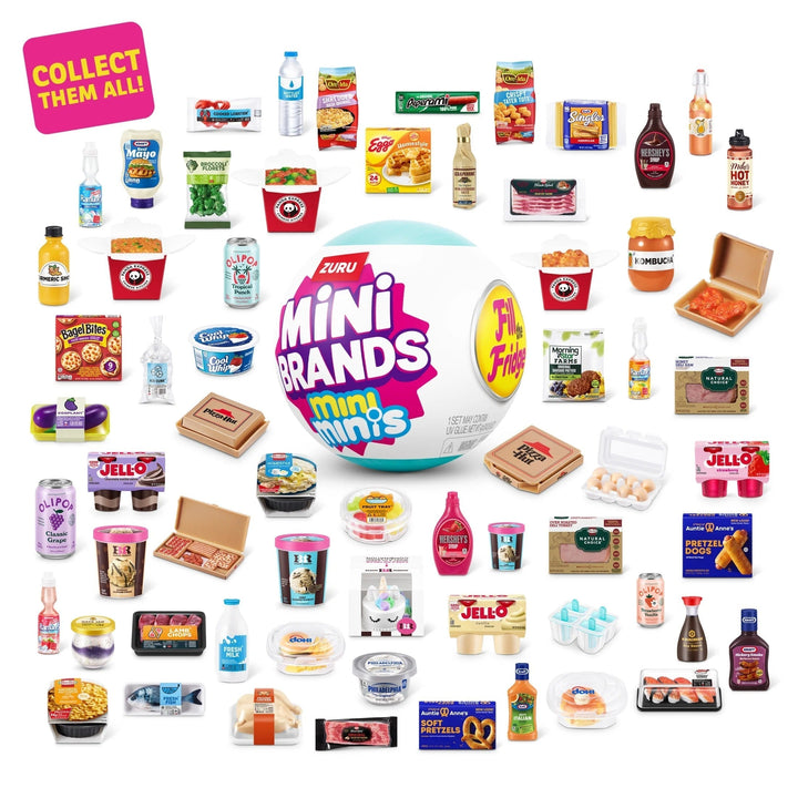Caixa Fill The Fridge + Geladeira Mini Brands + 4 Raros + Brinde